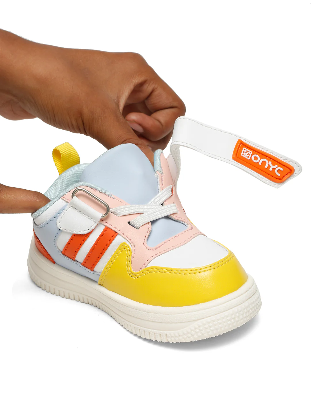 Donut Comfortable & LightWeight Sneakers With Elastic Laces  - White (Unisex) - Image 3