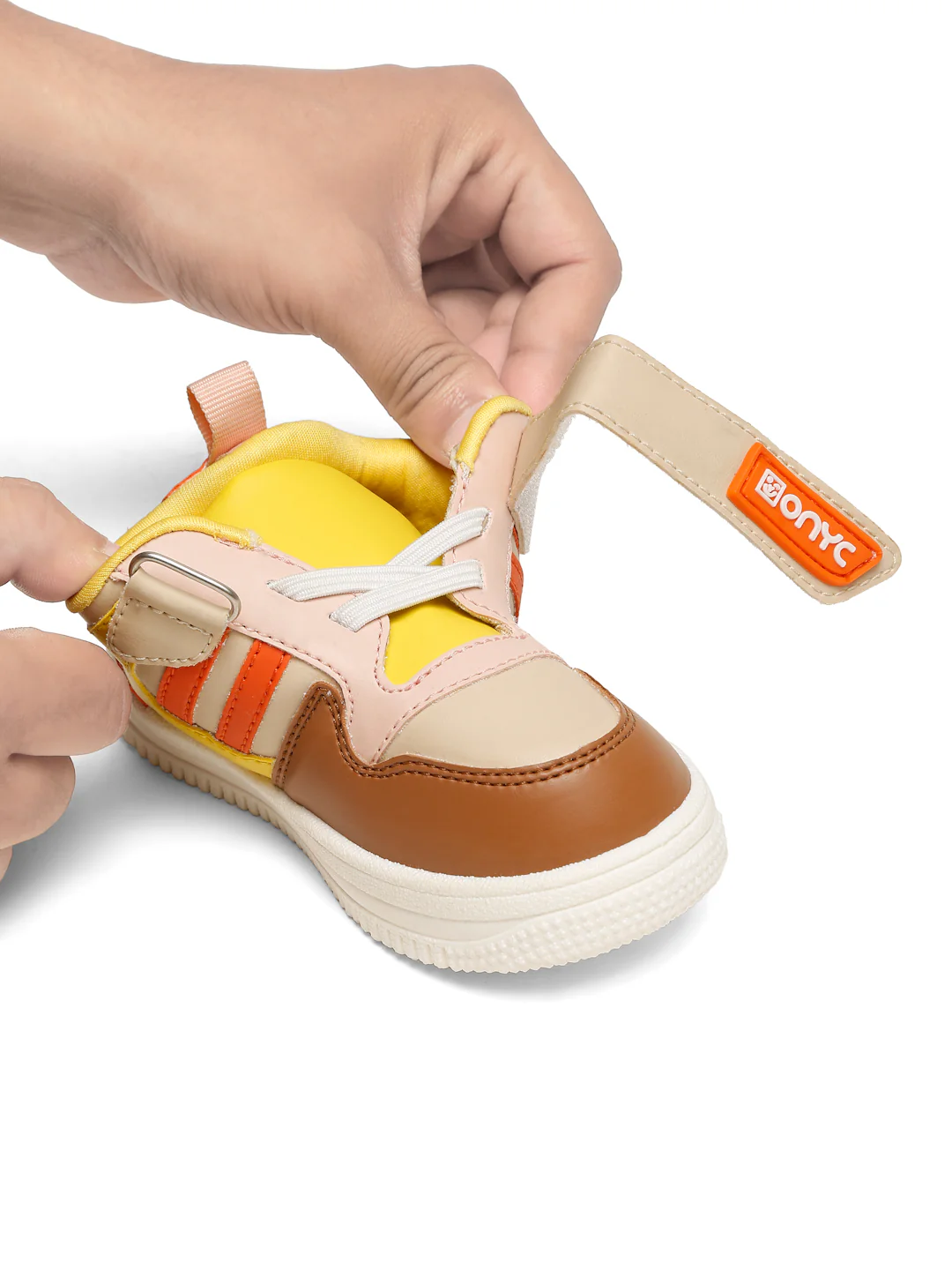 Donut Comfortable & LightWeight Sneakers With Elastic Laces  - Beige (Unisex) - Image 4