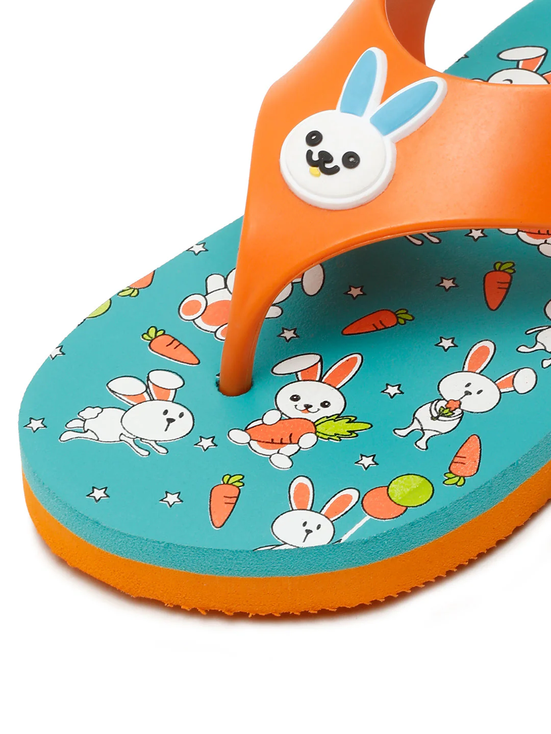 Premium Bunny Jellies Flip-flops for Kids - Orange (Unisex) - Image 2