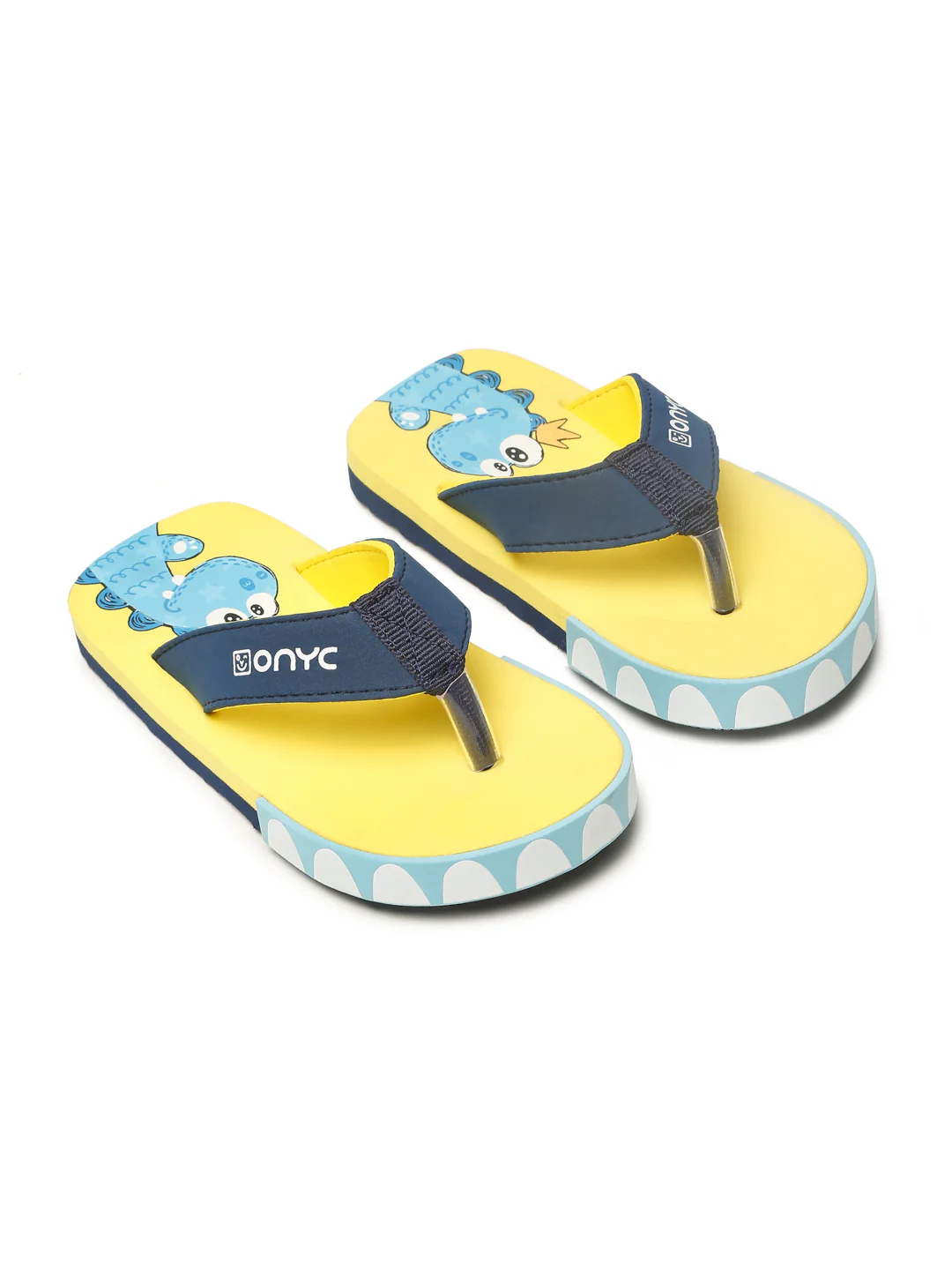 Premium Dino V-Shape Flip-flops - Yellow (Unisex) - Image 3