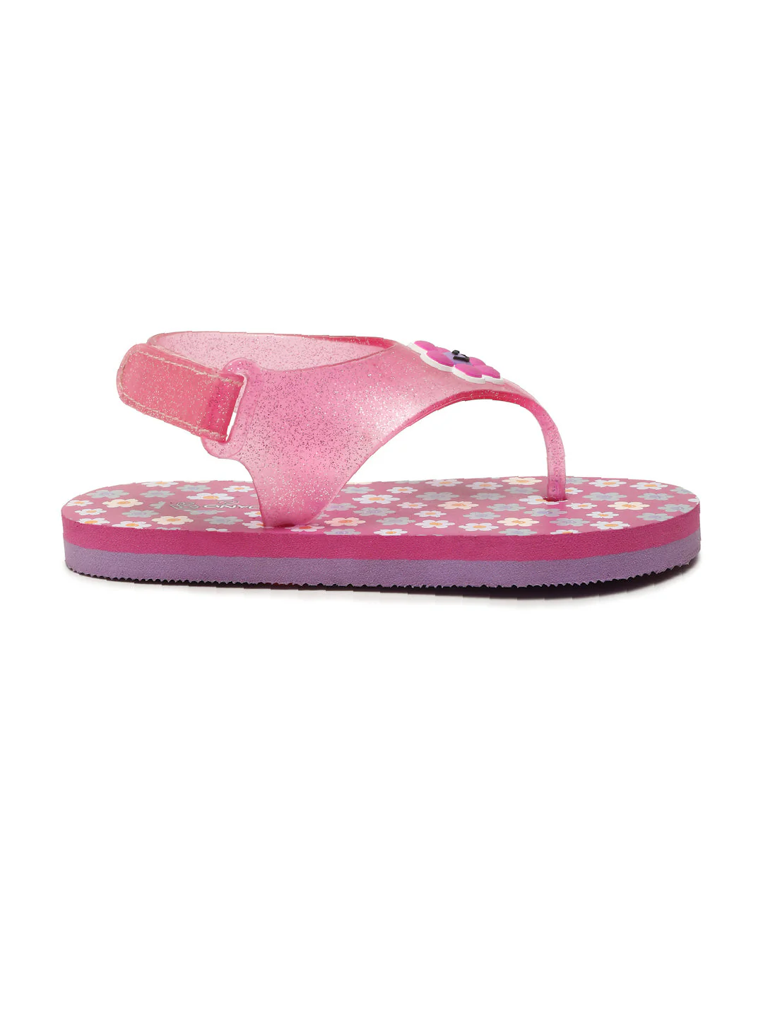 Premium Flower Jellies Flip-flops With Glitter- Purple (Girls) - Image 4