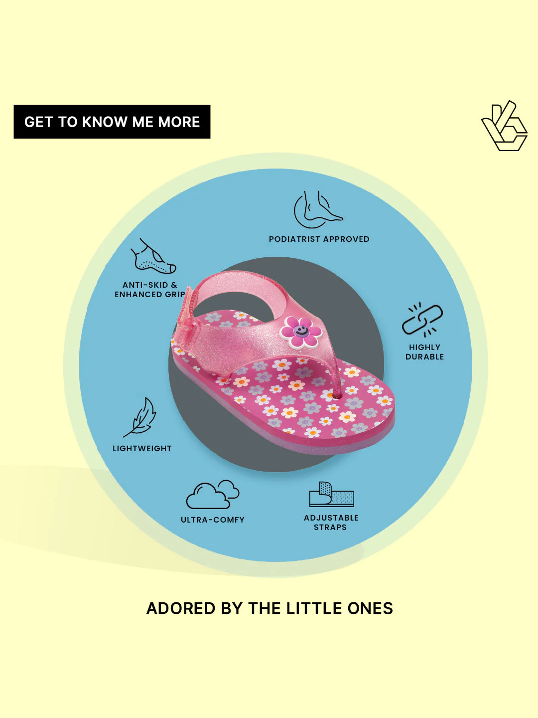Premium Flower Jellies Flip-flops With Glitter- Purple (Girls) - Image 7