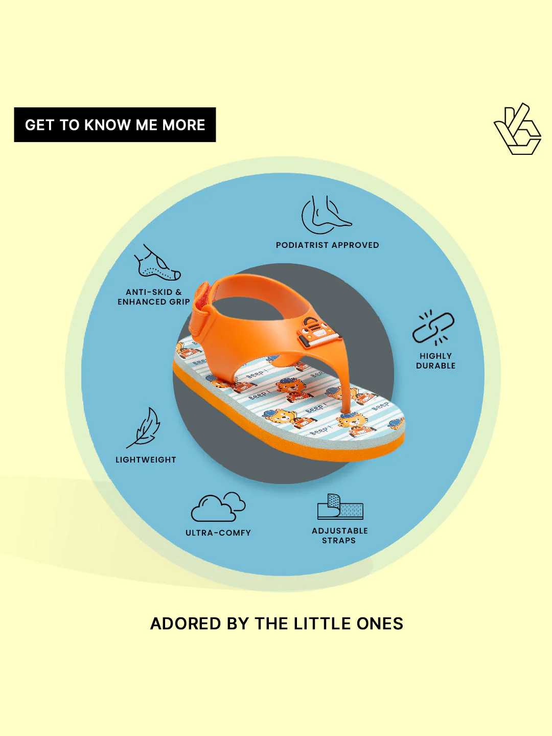 Premium Jeep Jellies Flip-flops for Kids - Orange (Unisex) - Image 7
