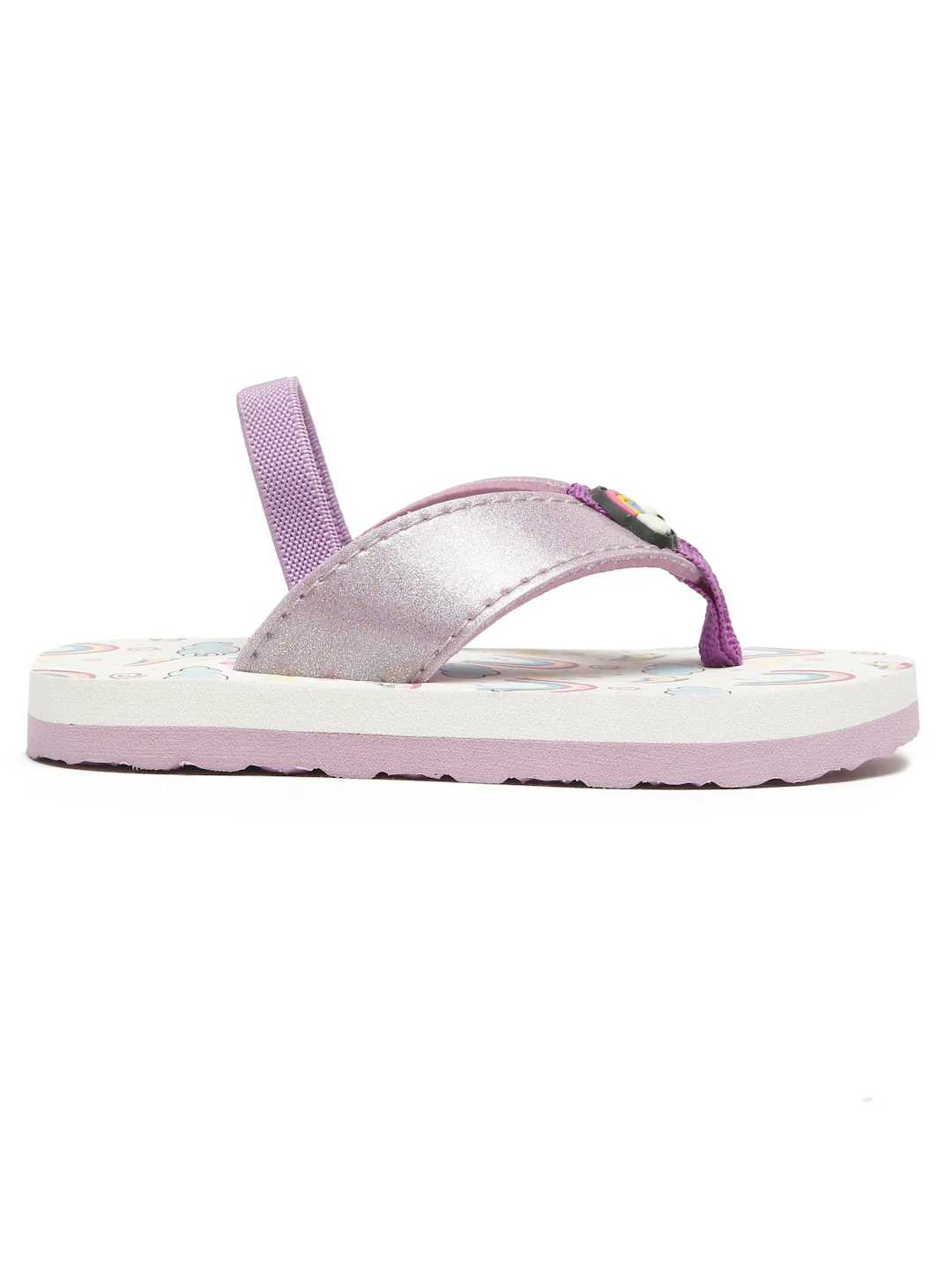 Premium Rainbow V-Shape Flip-flops With Adjustable BackSupport - Purple (Girls) - Image 5