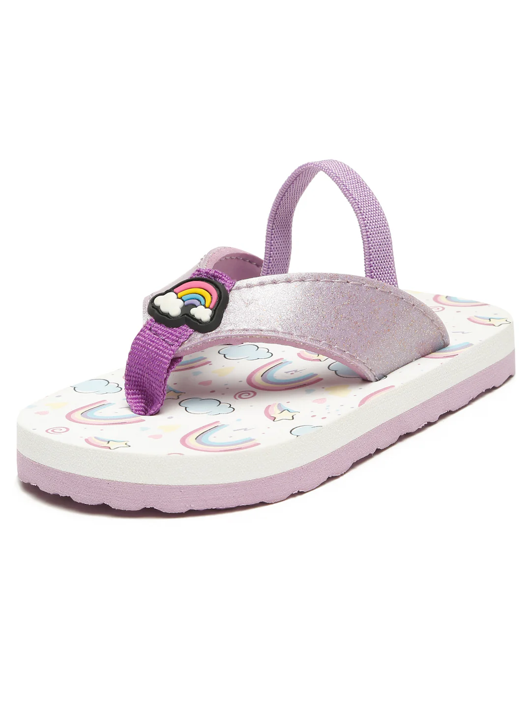 Premium Rainbow V-Shape Flip-flops With Adjustable BackSupport - Purple (Girls) - Image 6