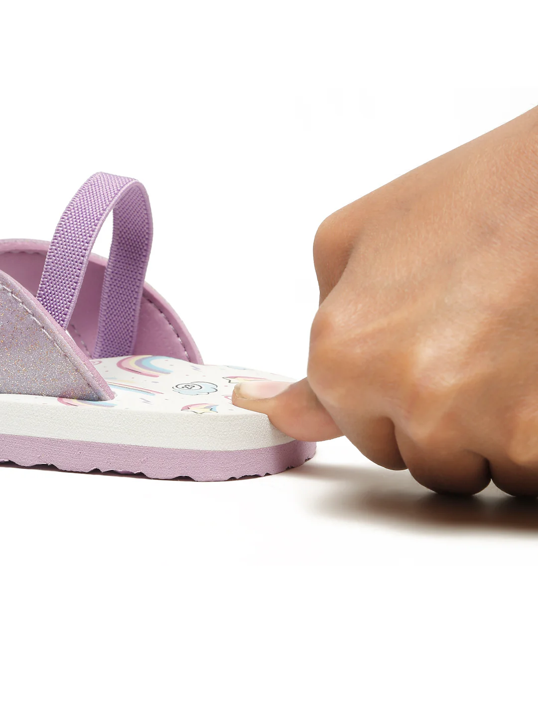 Premium Rainbow V-Shape Flip-flops With Adjustable BackSupport - Purple (Girls) - Image 8