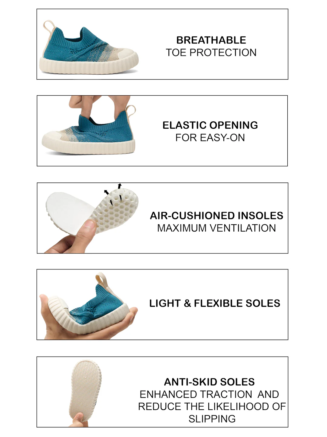 Shady Toddlers' First Step Breathable Shoes - TealBlue (Unisex) - Image 9
